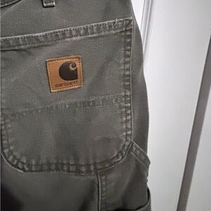 Carhartt Olive Canvas Work Overalls